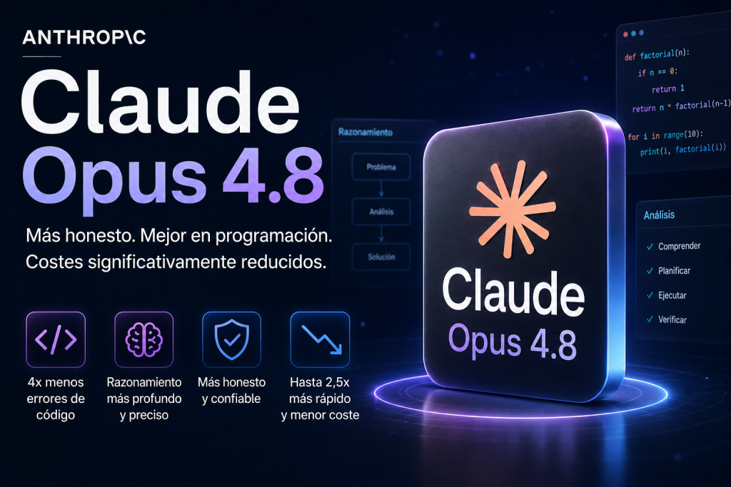 Claude Opus 4.8: La IA Más Honesta, Potente y Eficiente de Anthropic Claude Opus 4.8